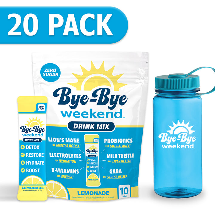 Bye-Bye Weekend Bundle - 20 Pack + Water Bottle