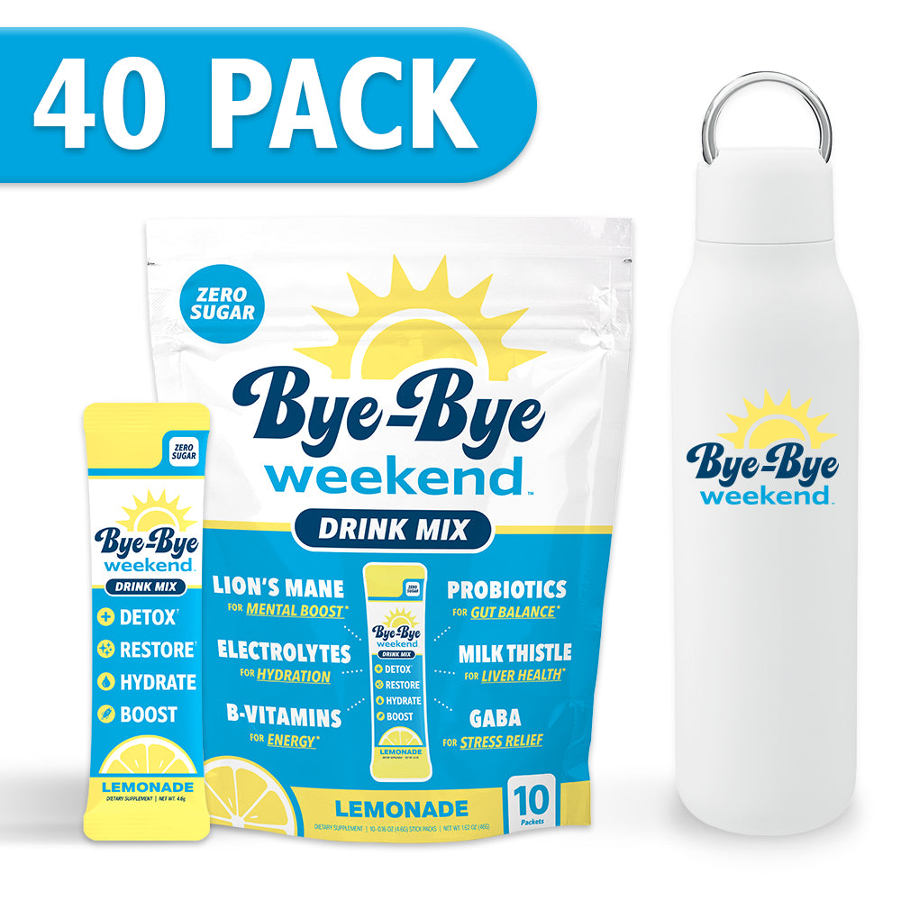 Bye-Bye Weekend Bundle - 40 Pack + White Water Bottle